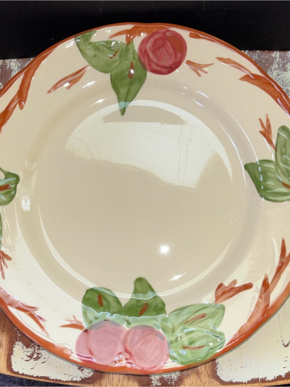 Franciscan Apple Dinner Plate in Cream, Red, Green Brown.